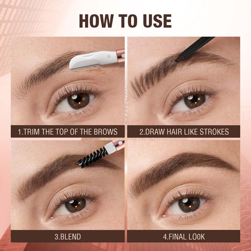 O.TWO.O 3 IN 1 Eyebrow Pen with Eyebrow scraper, brush, eyebrow pencil - 12g
