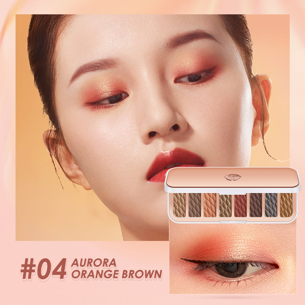 O.TWO.O 8 Colors Luxury Gold Eyeshadow Palette with Rich Color - 12g