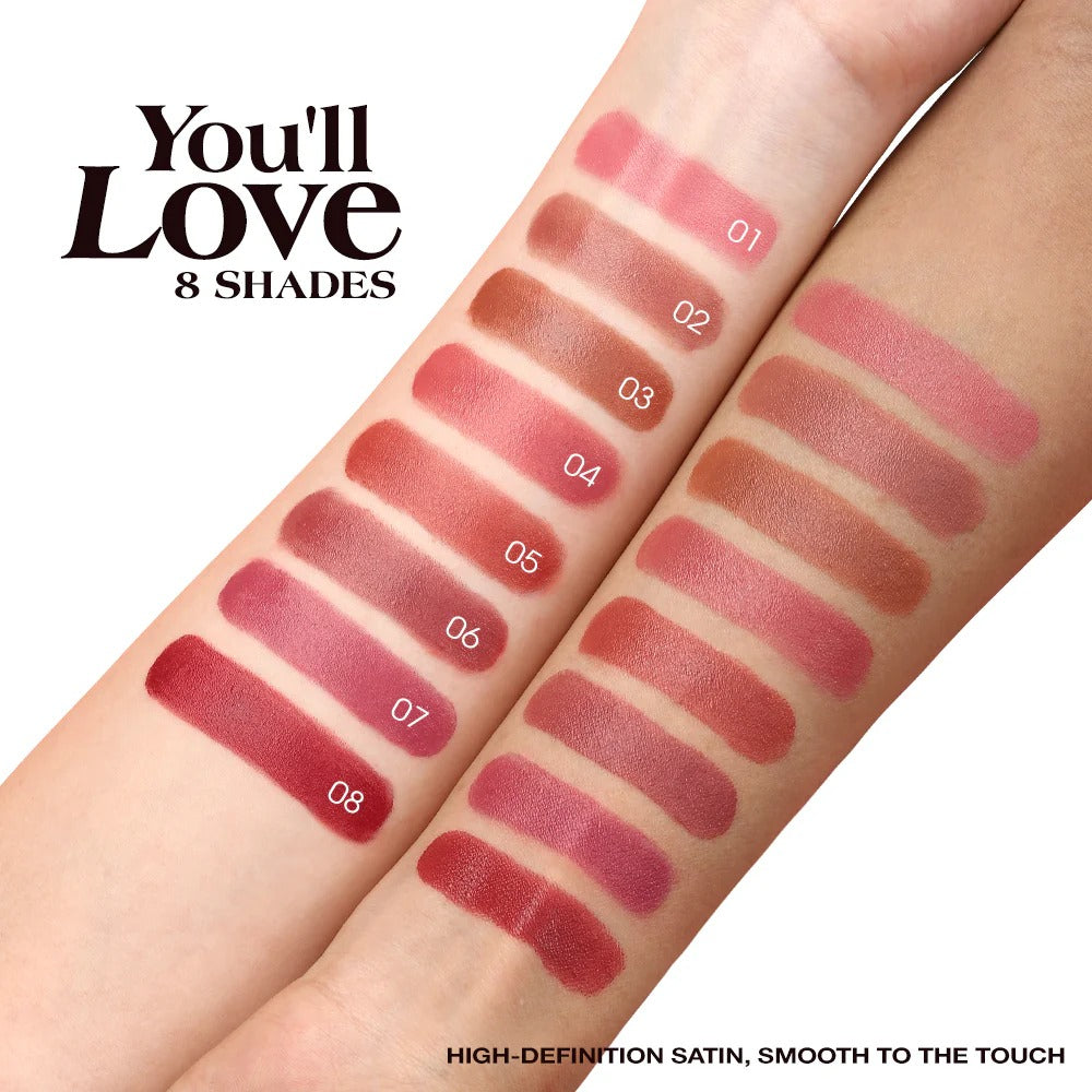 O.TWO.O 2025 Satin Lipstick – Silky Smooth, High-Pigment Color | Trending Lipstick in Qatar