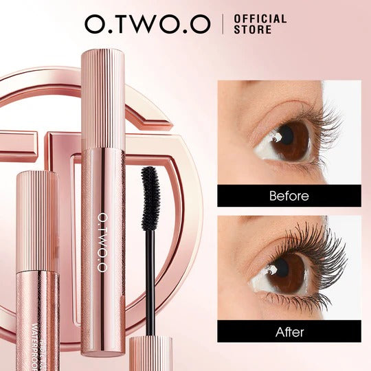 O.TWO.O Waterproof Lengthening Mascara – Black Brown Curl & Lift Formula | New in Qatar