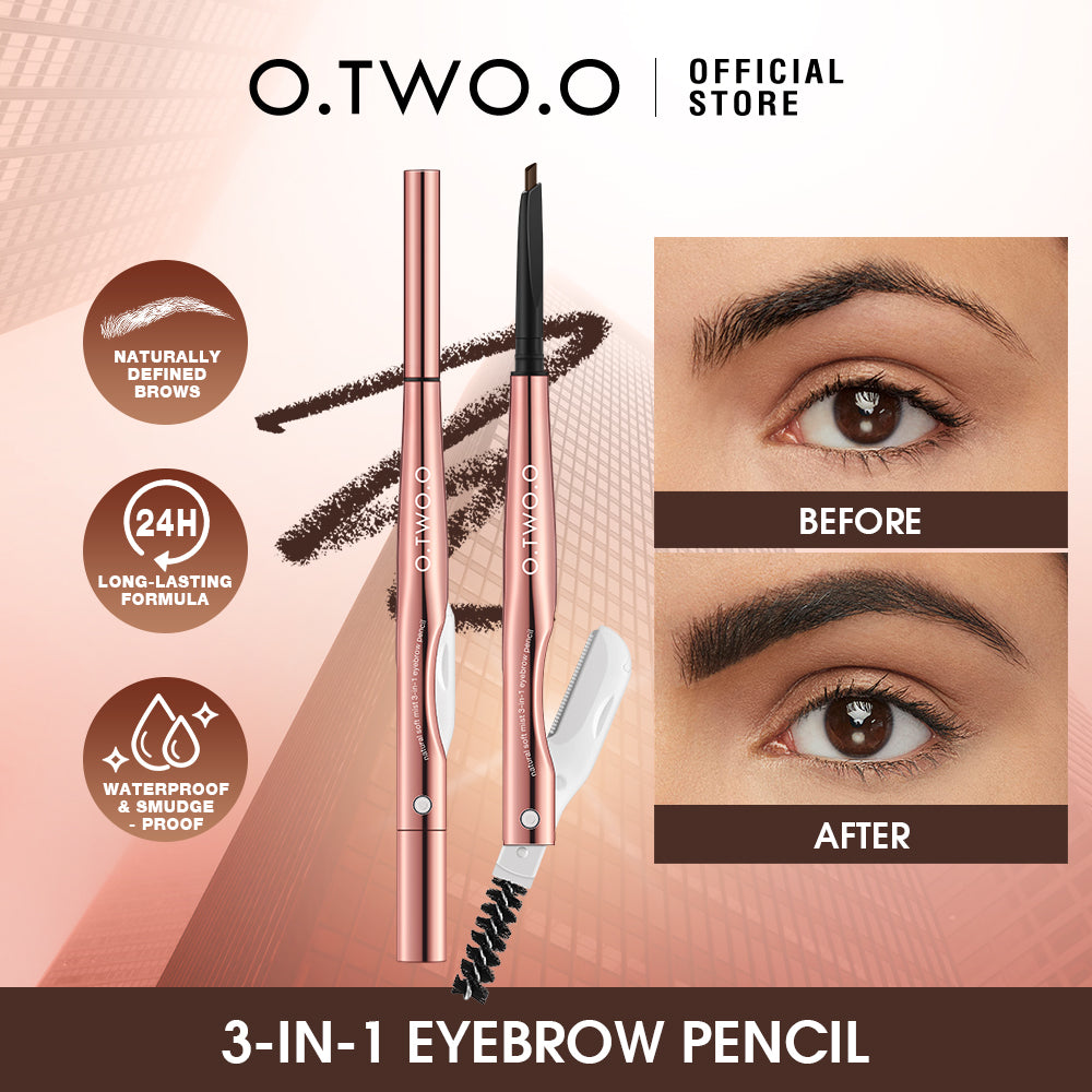 O.TWO.O 3 IN 1 Eyebrow Pen with Eyebrow scraper, brush, eyebrow pencil - 12g