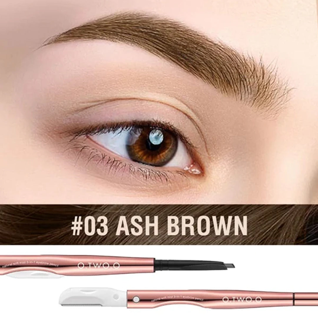 O.TWO.O 3 IN 1 Eyebrow Pen with Eyebrow scraper, brush, eyebrow pencil - 12g