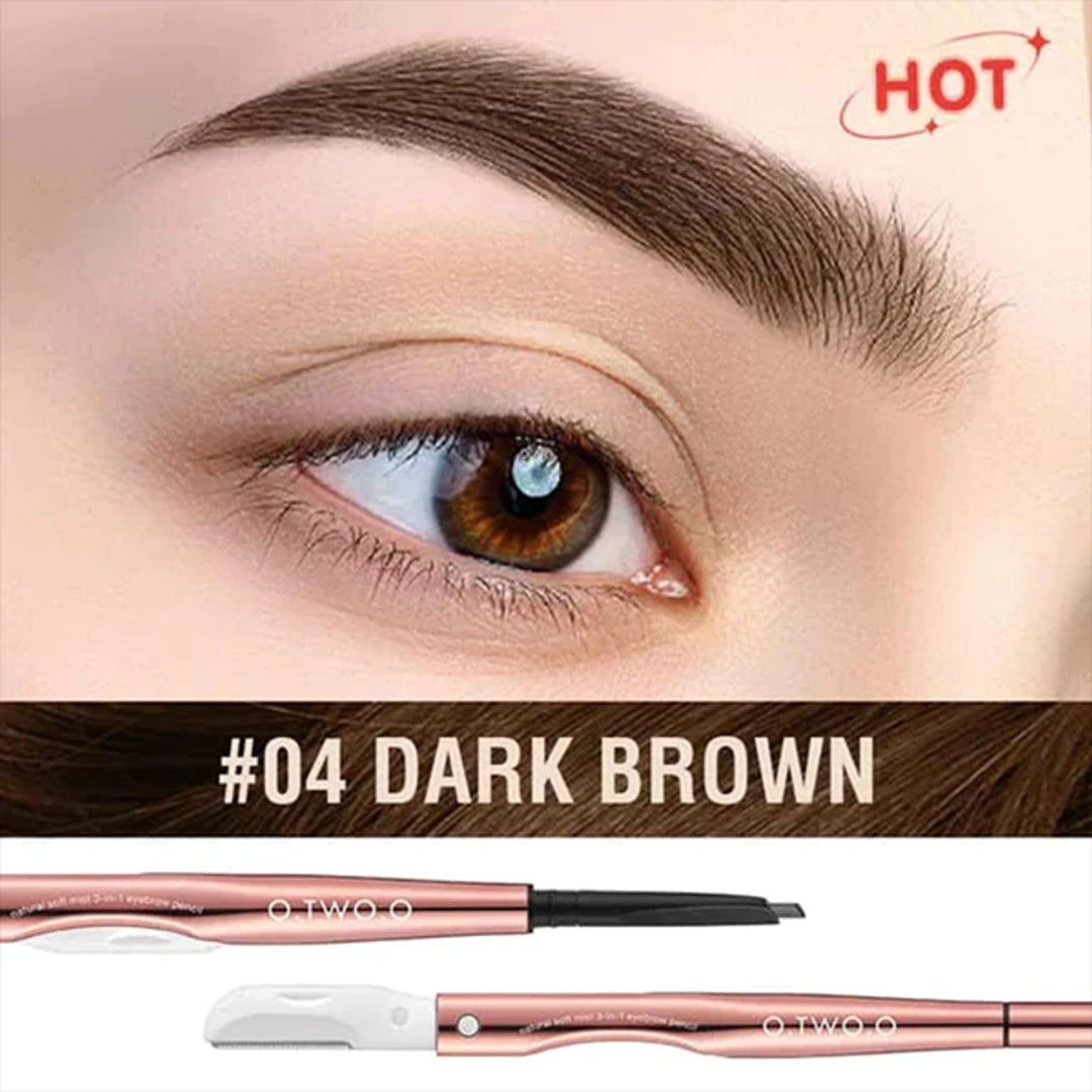 O.TWO.O 3 IN 1 Eyebrow Pen with Eyebrow scraper, brush, eyebrow pencil - 12g
