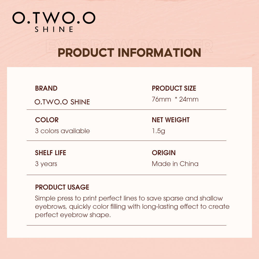 O.TWO.O SHINE SERIES-- Air Cushion Eyebrow Powder - 1.5g