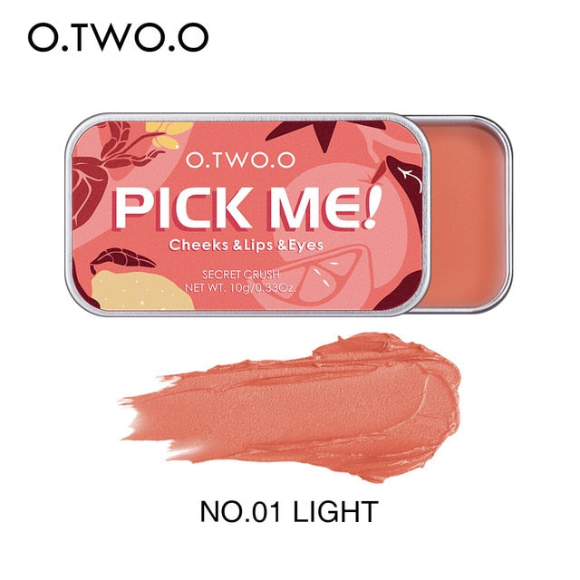 O.TWO.O Multiple Uses Face Blusher High Pigment Makeup Cream for Cheek Lips Eyes - 10g