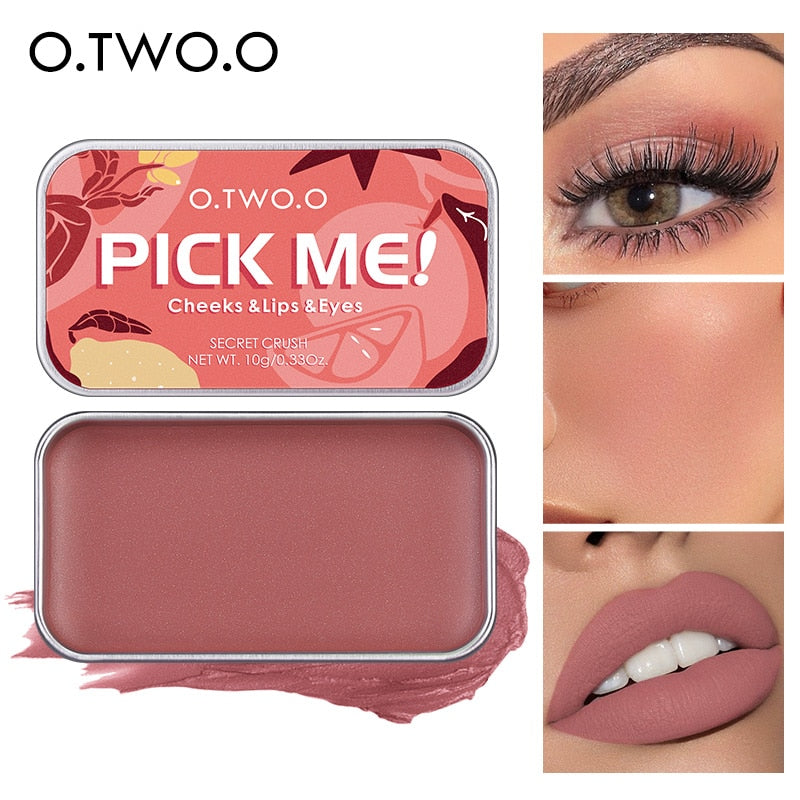 O.TWO.O Multiple Uses Face Blusher High Pigment Makeup Cream for Cheek Lips Eyes - 10g