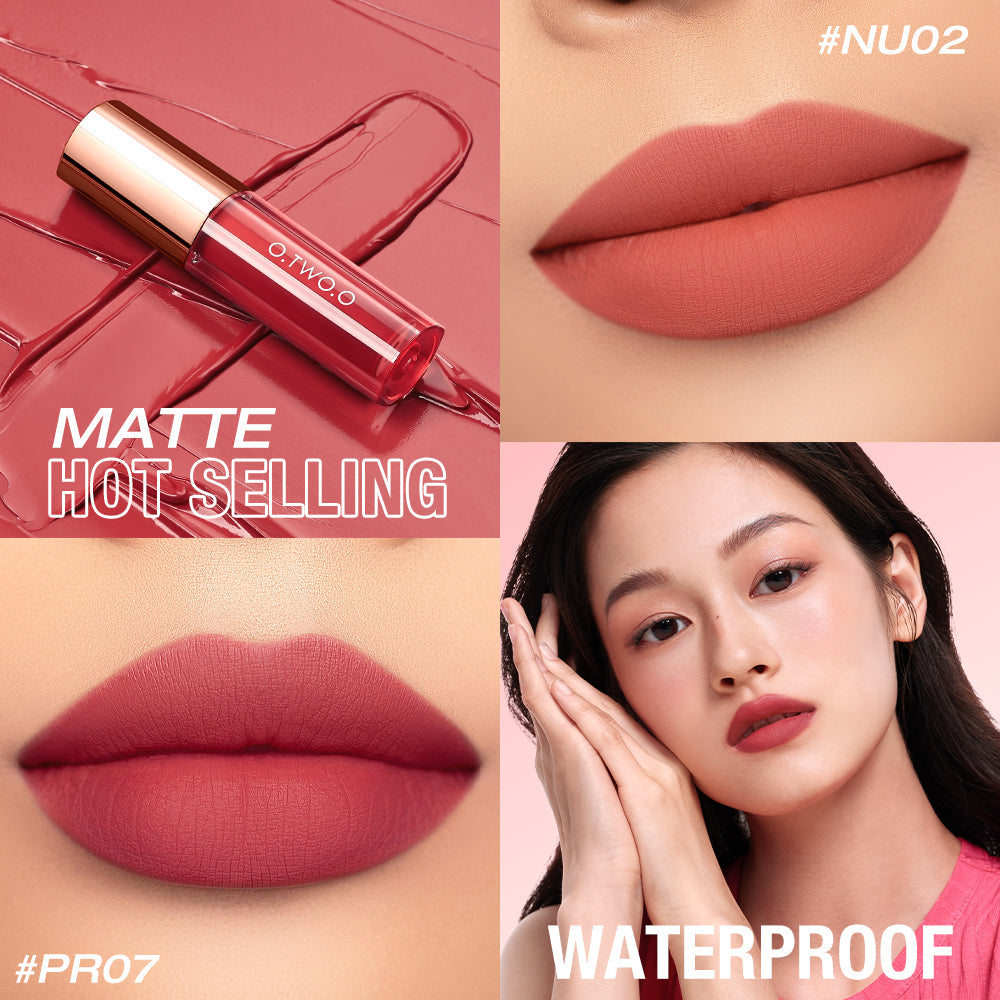 O.TWO.O New Waterproof Matte Long‑wearing Lip Mud Highpigment Lip Gloss