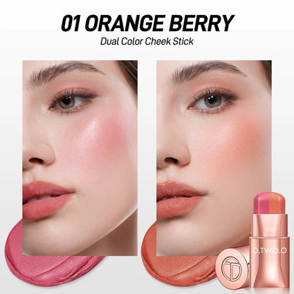 O.TWO.O Two-Color Blush Stick – High Pigment Nude Pink | Long-Wear, Silky Texture | Qatar
