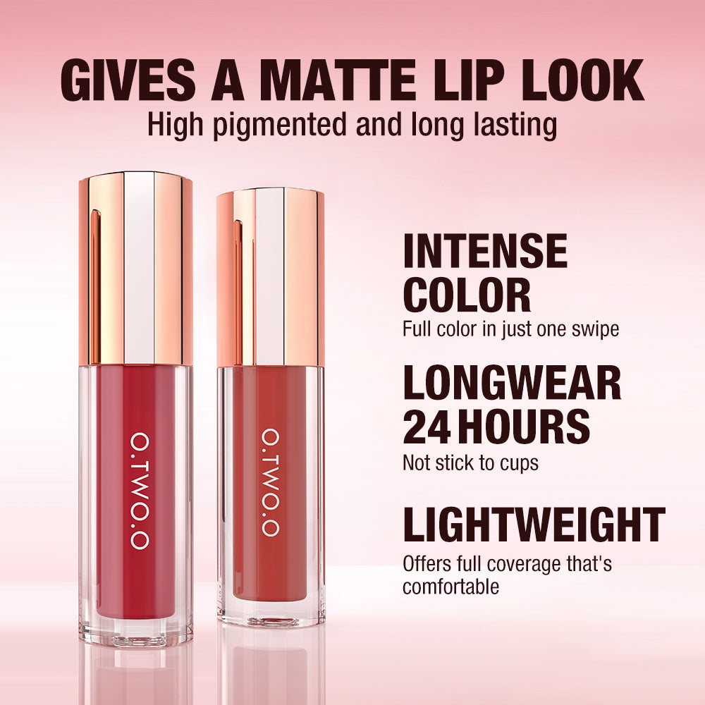 O.TWO.O New Waterproof Matte Long‑wearing Lip Mud Highpigment Lip Gloss