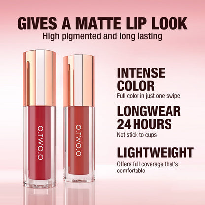 O.TWO.O New Waterproof Matte Long‑wearing Lip Mud Highpigment Lip Gloss