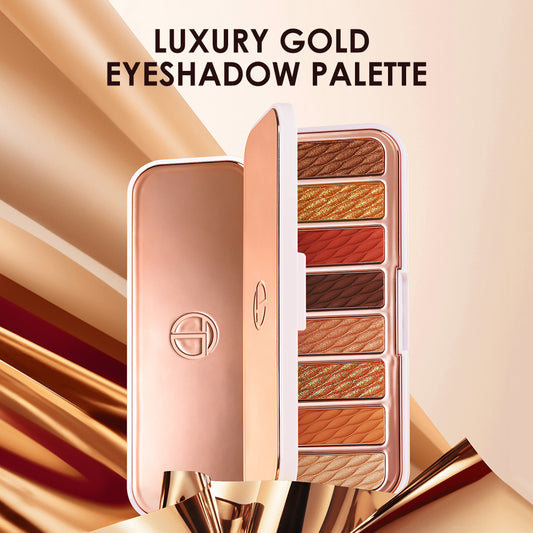 O.TWO.O 8 Colors Luxury Gold Eyeshadow Palette with Rich Color - 12g