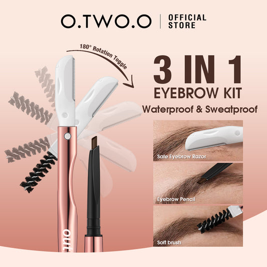 O.TWO.O 3 IN 1 Eyebrow Pen with Eyebrow scraper, brush, eyebrow pencil - 12g