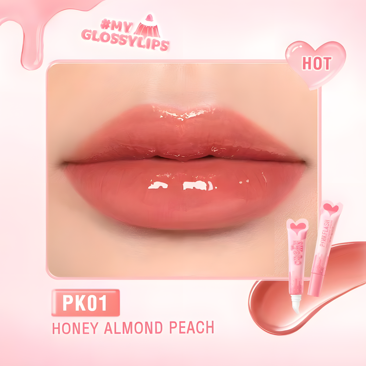 PINKFLASH Creamy Lipgloss [PF-L17] #PK01 Honey Almond Peach