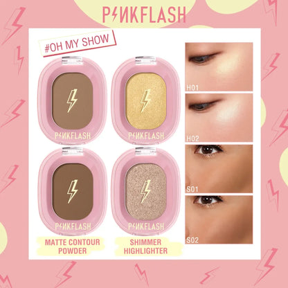 PINKFLASH Shimmer Highlighter & Matte Contour Powder [F02] PINKFLASH