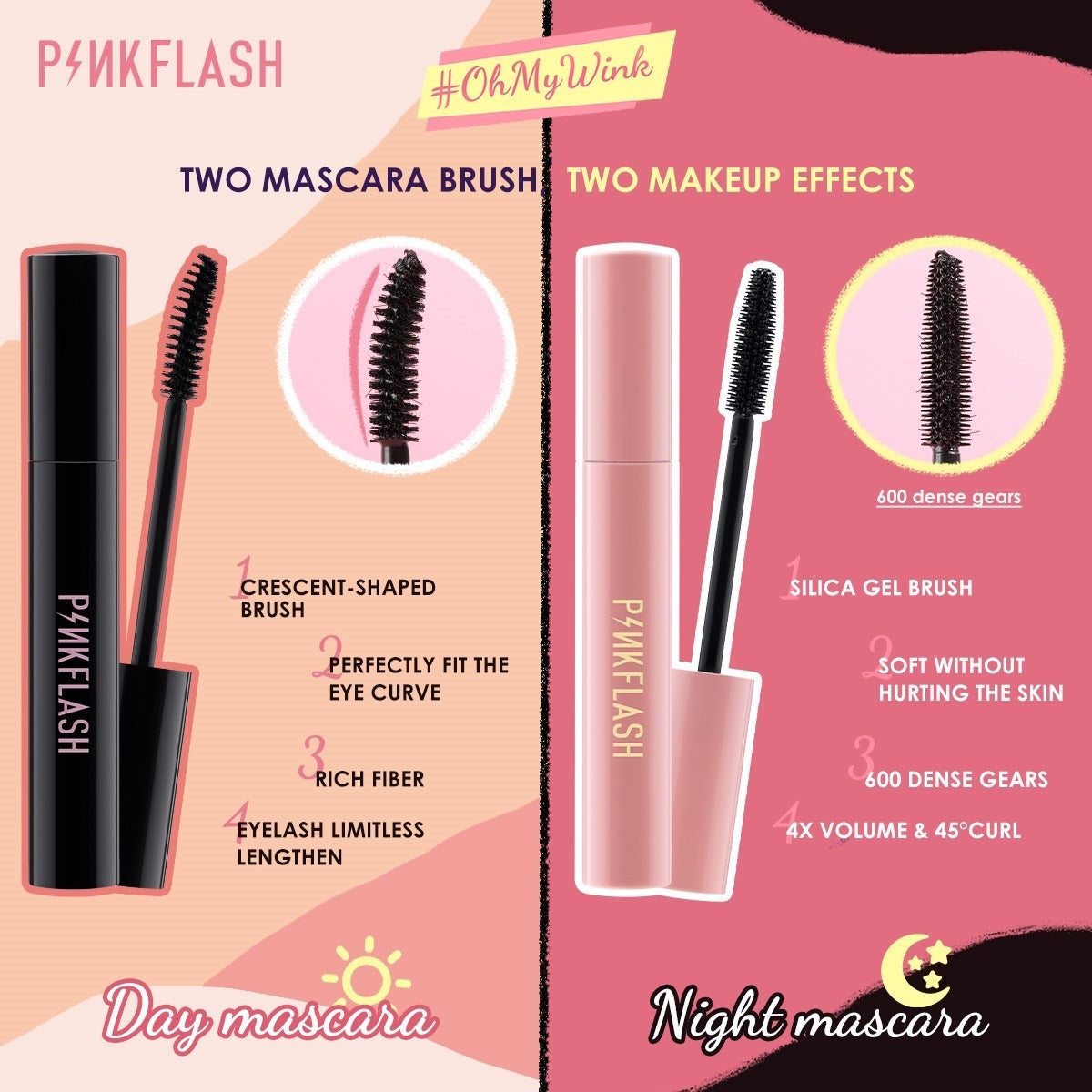 PINKFLASH Oil-proof Curl Mascara [E08] PINKFLASH
