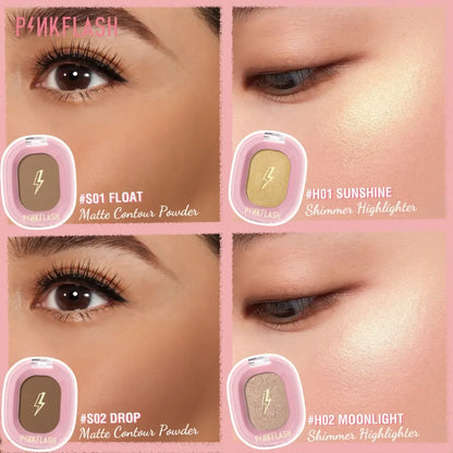 PINKFLASH Shimmer Highlighter & Matte Contour Powder [F02] PINKFLASH