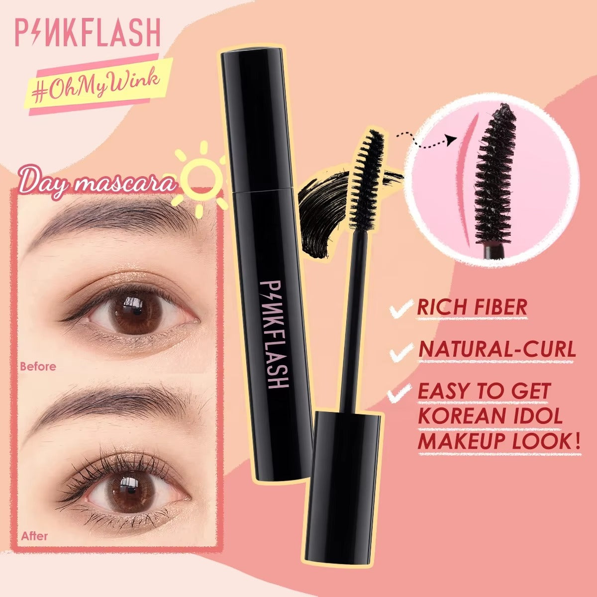 PINKFLASH Oil-proof Curl Mascara [E08] #02 Black Day