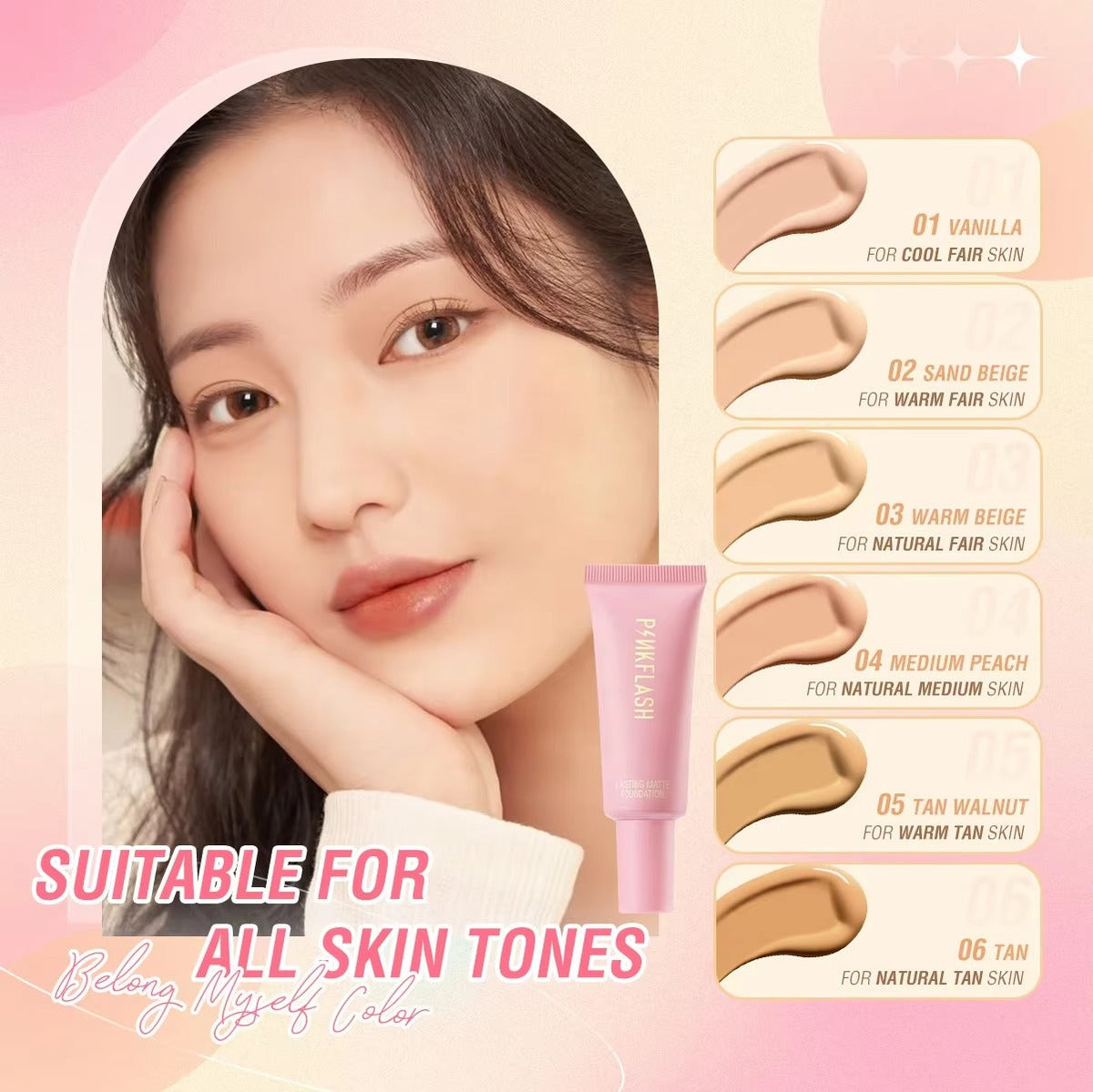 PINKFLASH Lasting Matte Foundation [F03] PINKFLASH