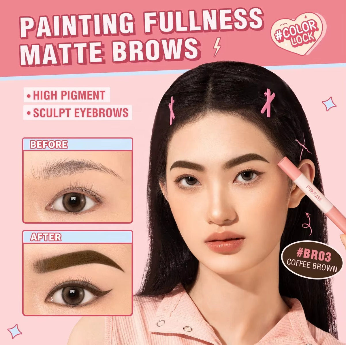 PINKFLASH Smudge Proof Brow Pomade [E16] PINKFLASH